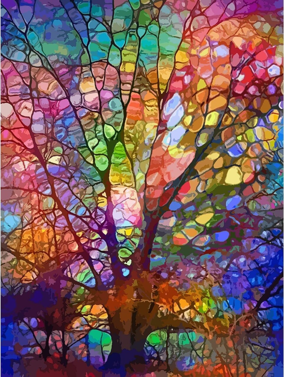 The Tree of Life Diamond Painting Kits, Diamond Art Kits for Adults 5d Diamond Painting for Beginners, Abstract Art Wall Decor Gifts Round Diamonds Full Drill Pintura De Diamantes12x16inch